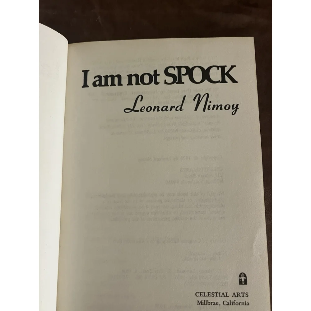 VTG I AM NOT SPOCK Leonard Nimoy 1st printing 1975 Book Star Trek SEE ALL - Picture 12 of 16